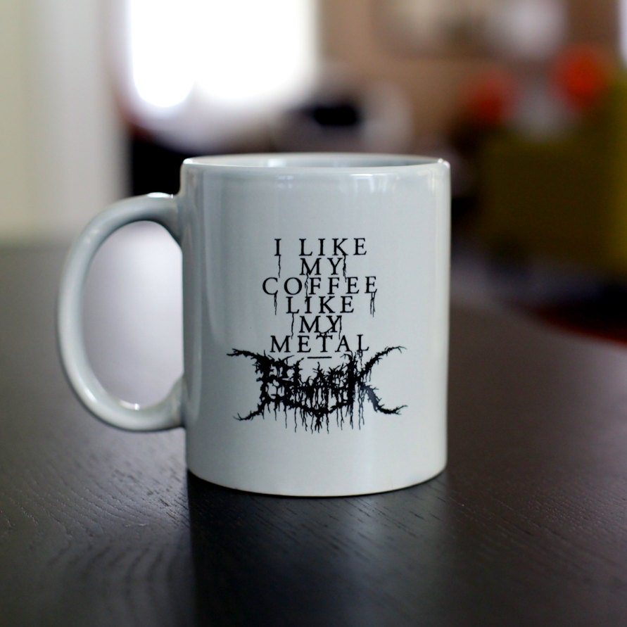 Black Metal Coffee Mug GREY