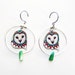Owl Earrings / Chevron Earrings / Hoop Earrings / Turquoise / Native / Southwestern / Zig Zag / Shrink Plastic Jewelry / Wearable Art