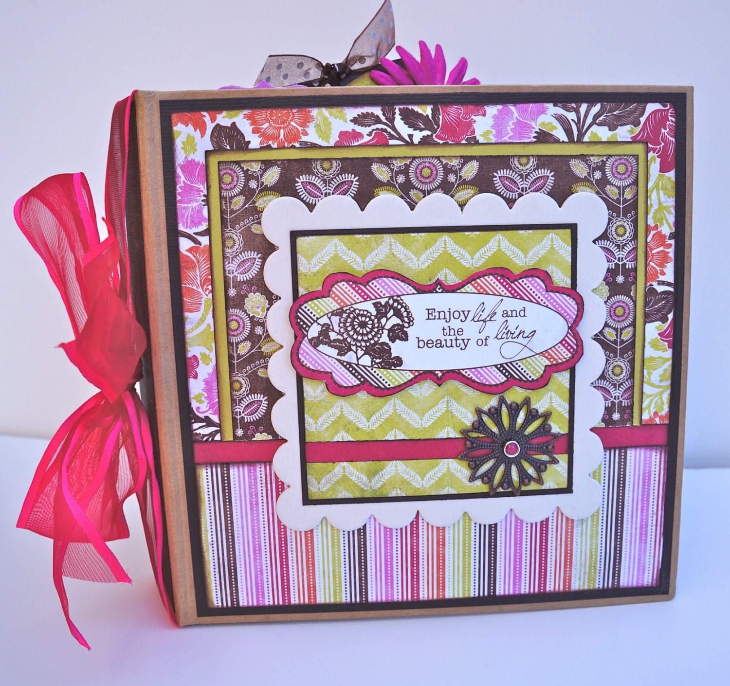 SALE Pre made Mini Album Scrapbook Family or Friend Enjoy