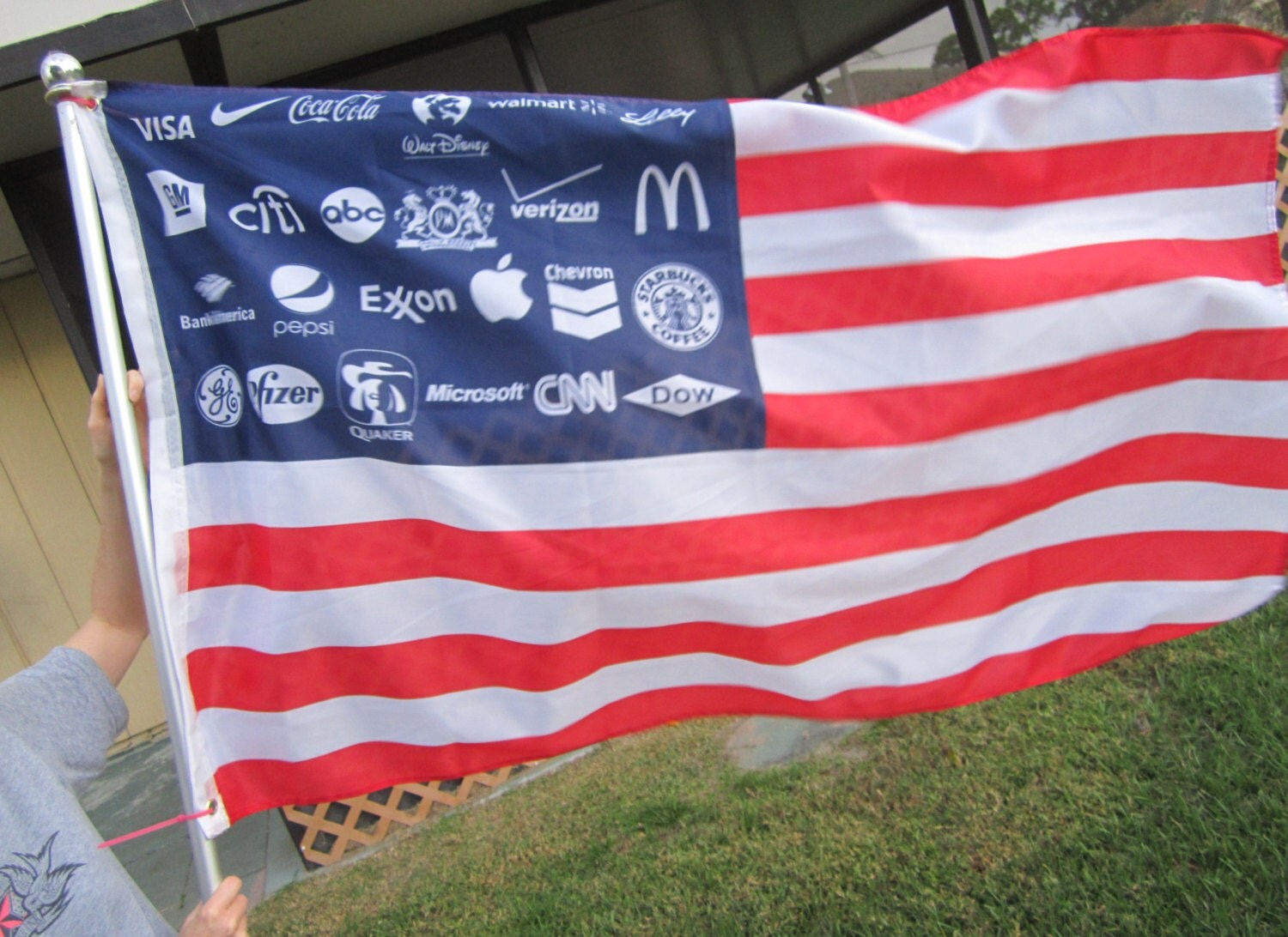 Corporate American Flag USA America NWO Police by Anonapparel