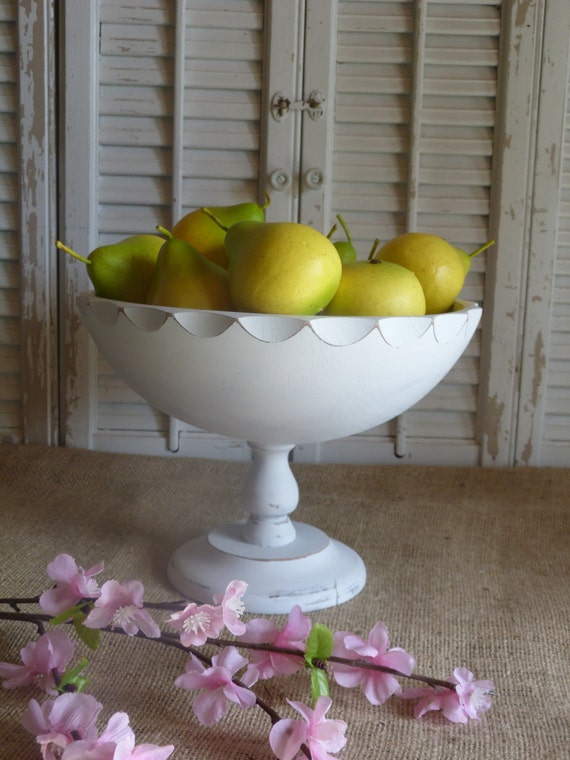 wooden white fruit bowl party decor by rusticprairiecottage wooden white fruit bowl party decor by rusticprairiecottage