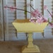 Yellow Wooden Pedestal Bowl, Fruit Bowl, Cottage Chic, Party Decor, Table Decor, Square Bowl
