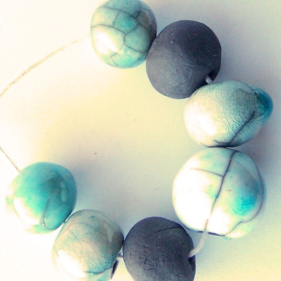 Raku beads bead set made in South Africa