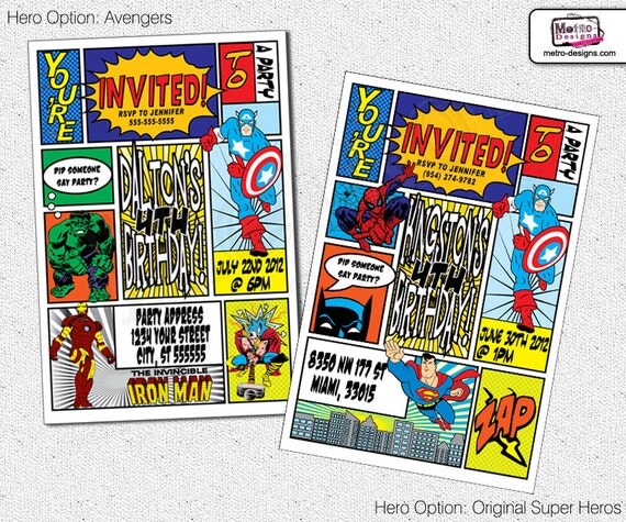 Super Hero Invitation Il_570xn