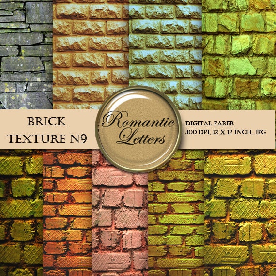 Brick texture Digital Scrapbook Paper Pack by RomanticLetters