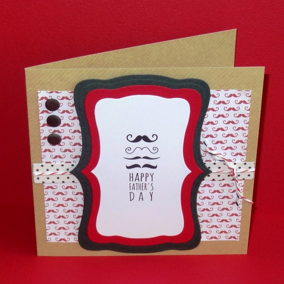 Funky Moustache themed Father's Day card  by pollypurplehorse