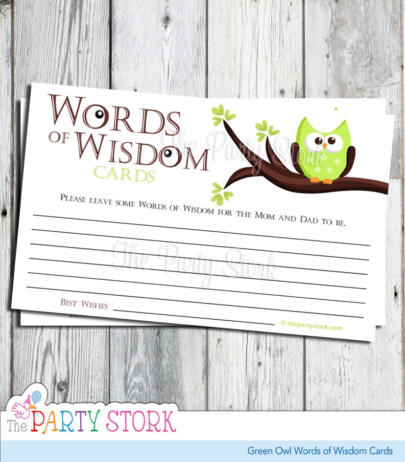 words-of-wisdom-advice-cards-green-owl-printable-baby-shower