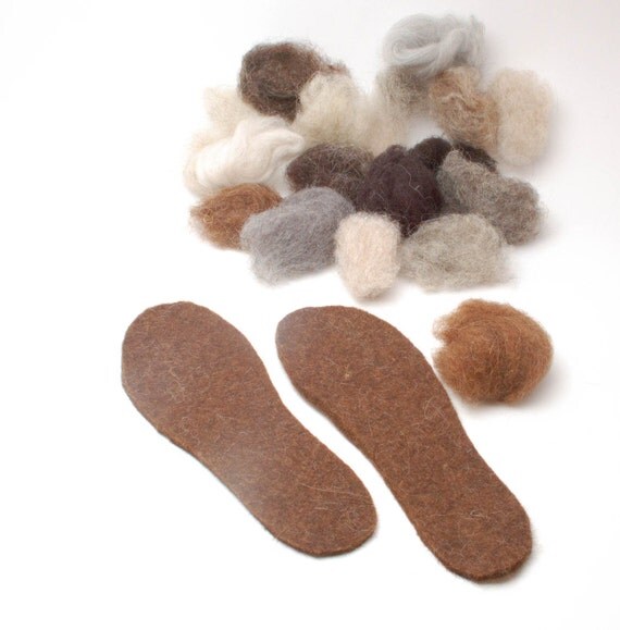 Organic wool felt insoles natural ecofriendly by WoolenClogs