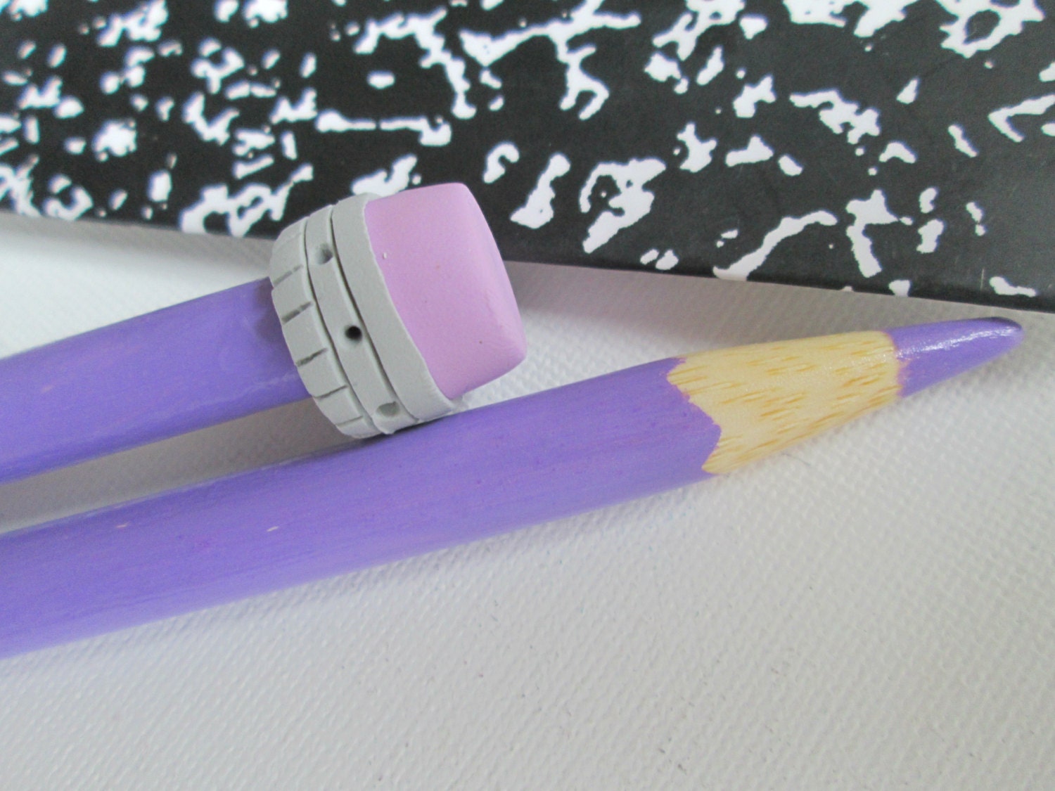 LIMITED Purple Pencil Knitting Needles by TheClayBeanCo on Etsy