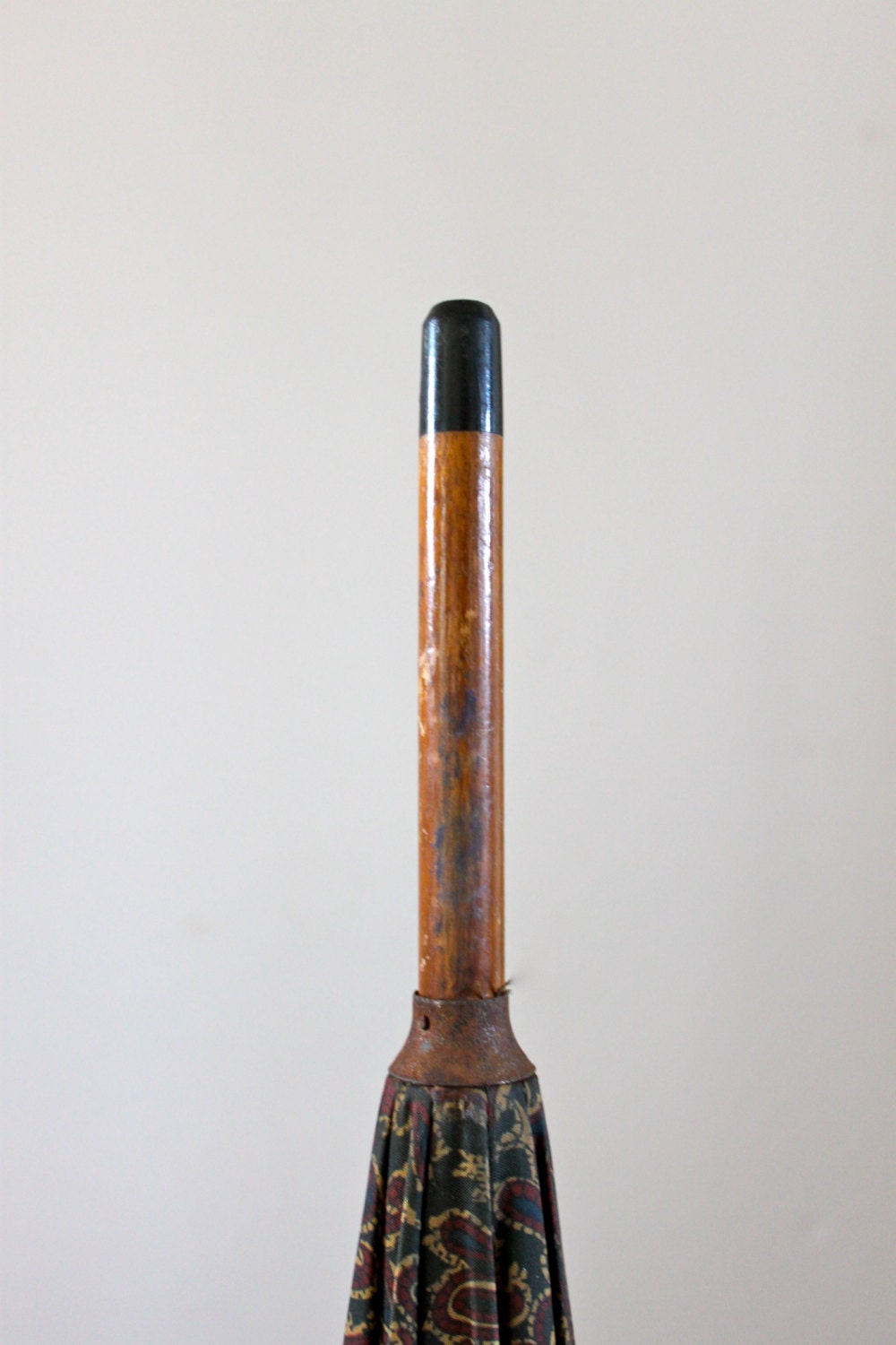 Vintage umbrella with wooden handle for photo prop