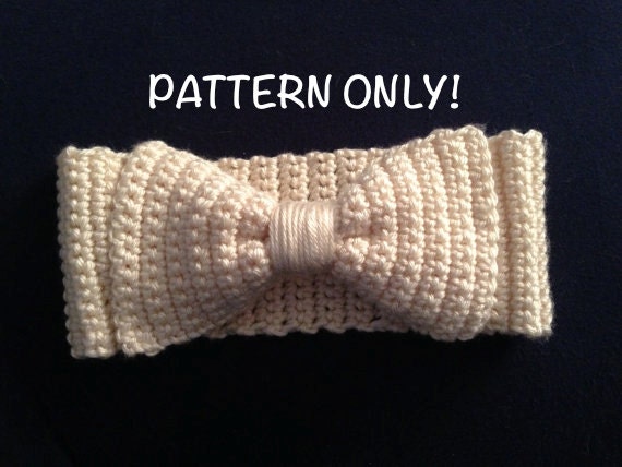 Bow Headband/Earwarmers Crochet PATTERN