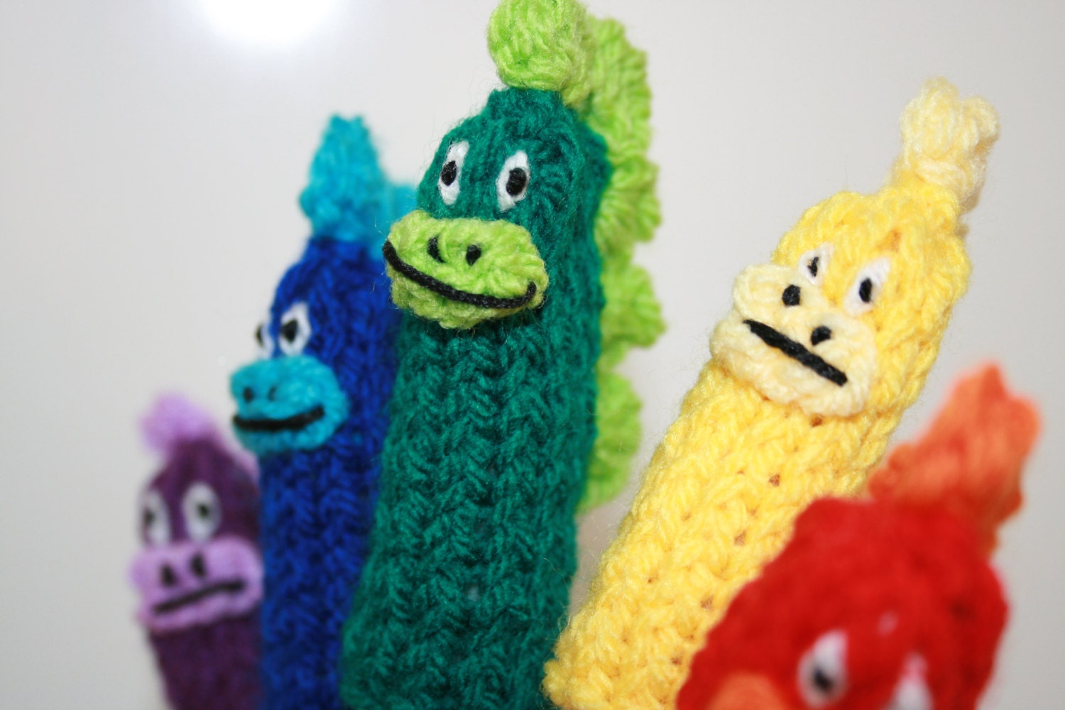 Five Dinosaur Finger Puppets. By Kirstywright On Etsy