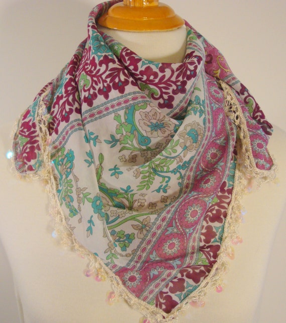 Items similar to Fashion Scarf with Middle Eastern Moroccan Pattern ...