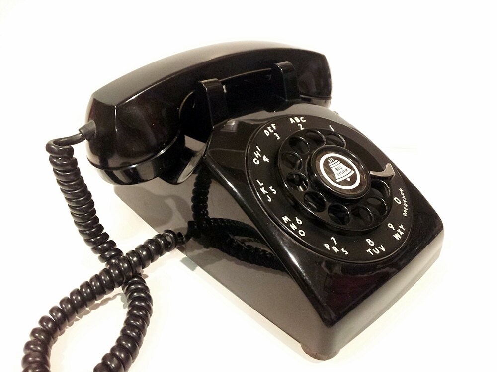 Working Black Rotary Phone Telephone 1954