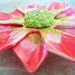 Vintage Paper Mache Flower Brooch Vibrant Colored Pink Grapefruit and Lime, Bridal Brooch Bouquet