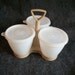 VINTAGE TUPPERWARE salad dressing jelly condiment server with three cups lids and stand