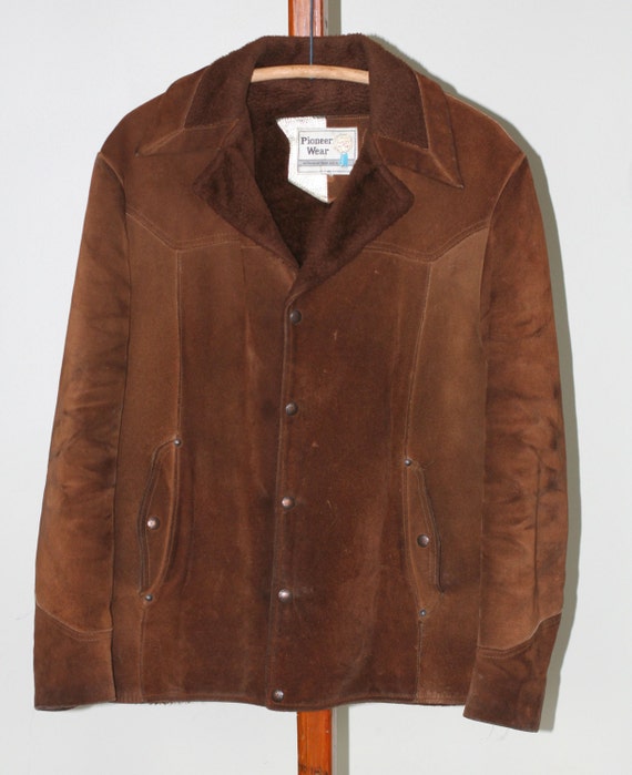 vintage mens rugged suede jacket pioneer wear by TomTomVintage