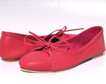 SASHA. Leather ballet flats / womens leather loafers / leather