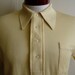 vintage mod 60's Jeffron by Lord Jeff ribbed knit yellow polyester dacron men women unisex polo shirt pocket, medium, short sleeve collar