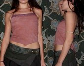 Apium top - raw silk jersey, hand dyed, Indian, psy trance, festival, hippie, rave, earthy