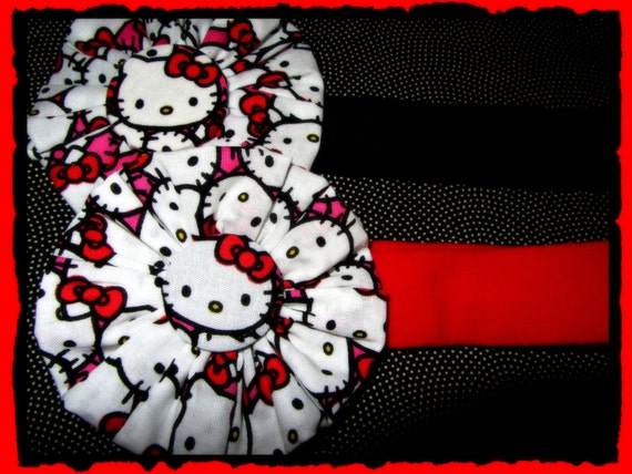 Hello Kitty Stretchy Headband (Choice of Red or Black Stretchy Headband) FREE SHIPPING