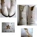 ITALIAN WESTERN BOOTS white leather and gold stars / fringes/medium heels us6 fr37 80s