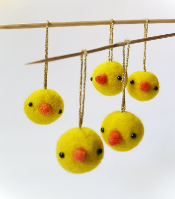 Items Similar To Yellow Wool Felt Chicken Chick Easter Ornament With