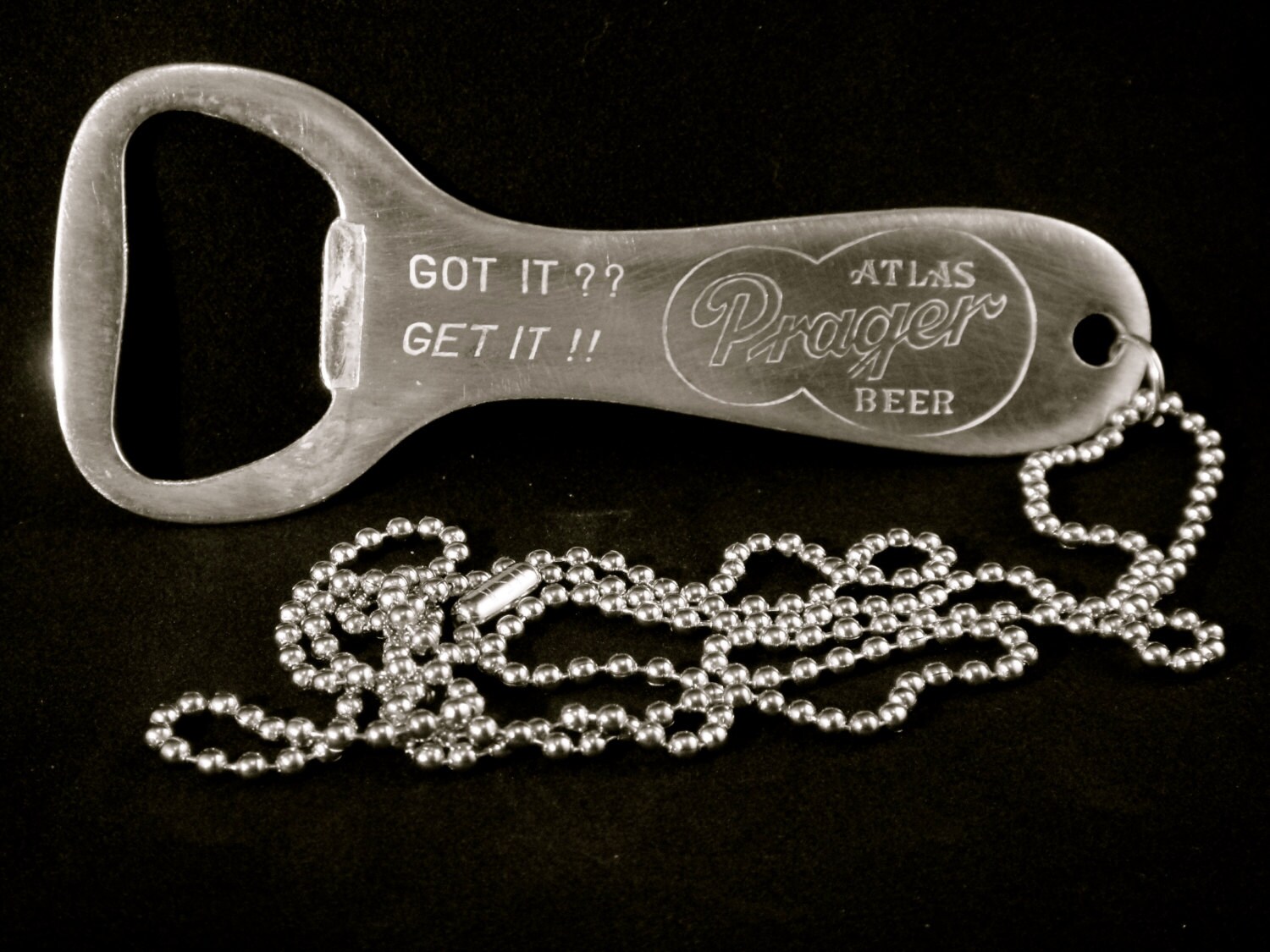 Cool Vintage 1950s Atlas Prager Beer church key bottle opener