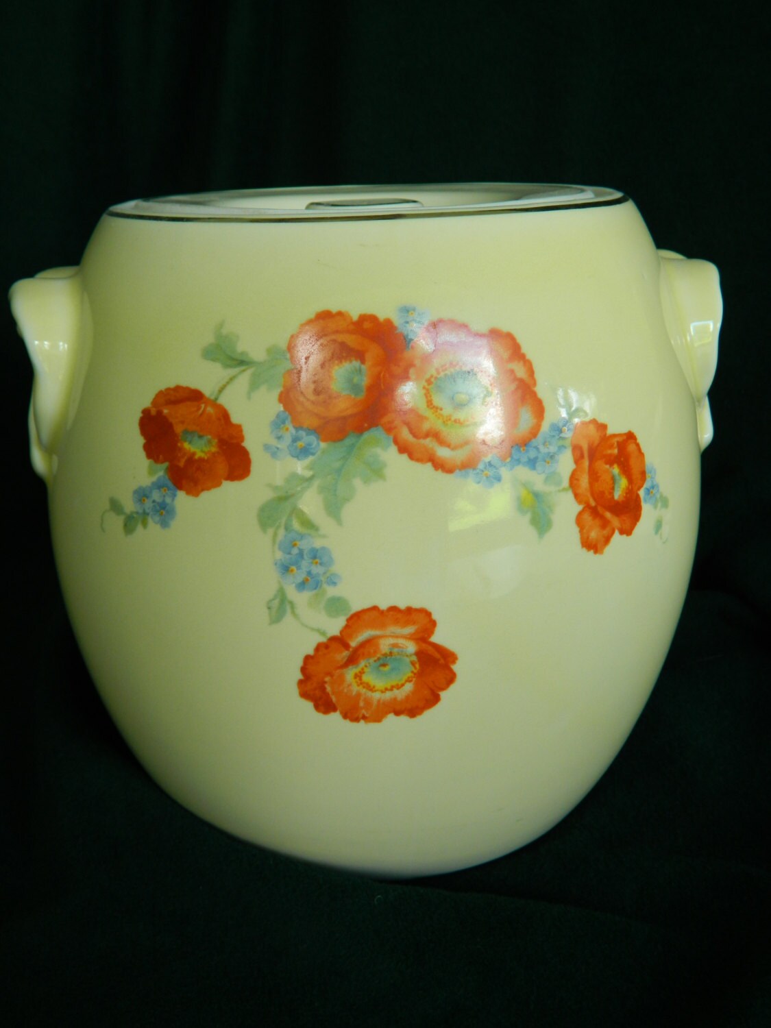 Vintage 1930s Hall Orange Poppy Pretzel Jar Cookie Jar