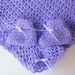 Lilac Blanket And Booties Infant Girl Lavender Afghan With Slippers Baby Boy Pastel Purple Shower Gift Newborn Violet Baptism Set