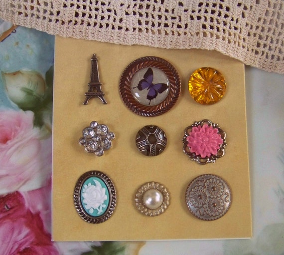 Decorative Brad Set Brad Collection Brad Assortment Eiffel