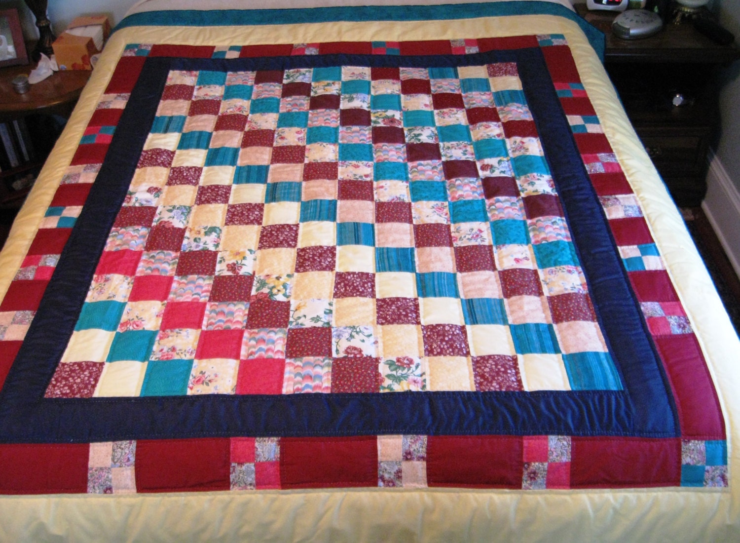 Diagonal Square Block Quilt Full Size By MountainPrideCrafts