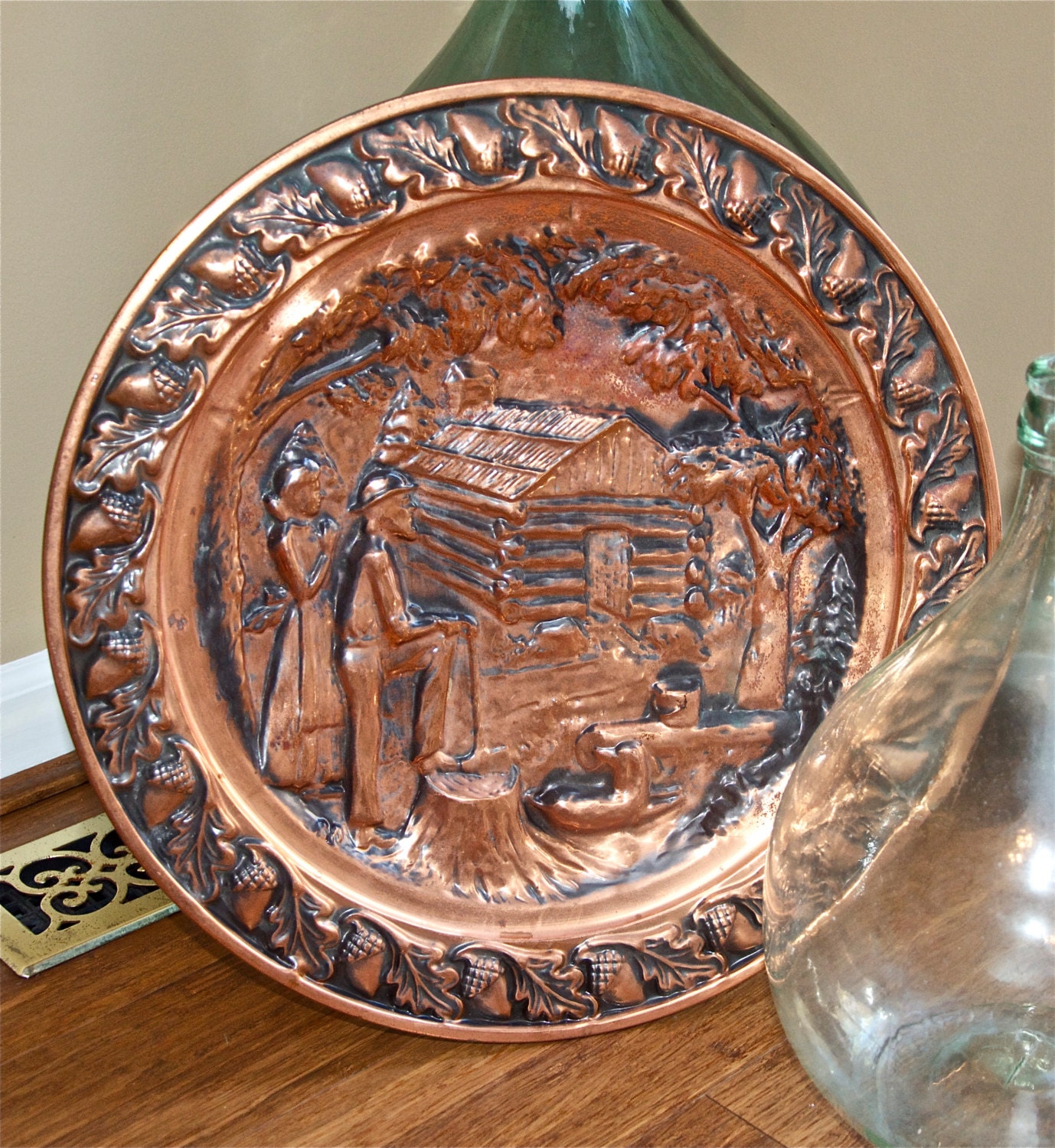 Large vintage copper tray...Coppercraft Guild wall