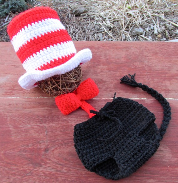 pattern crochet bow newborn tie Cat Seuss Crochet the  yo. hat 1 Baby  inspired hat in Newborn Dr. top