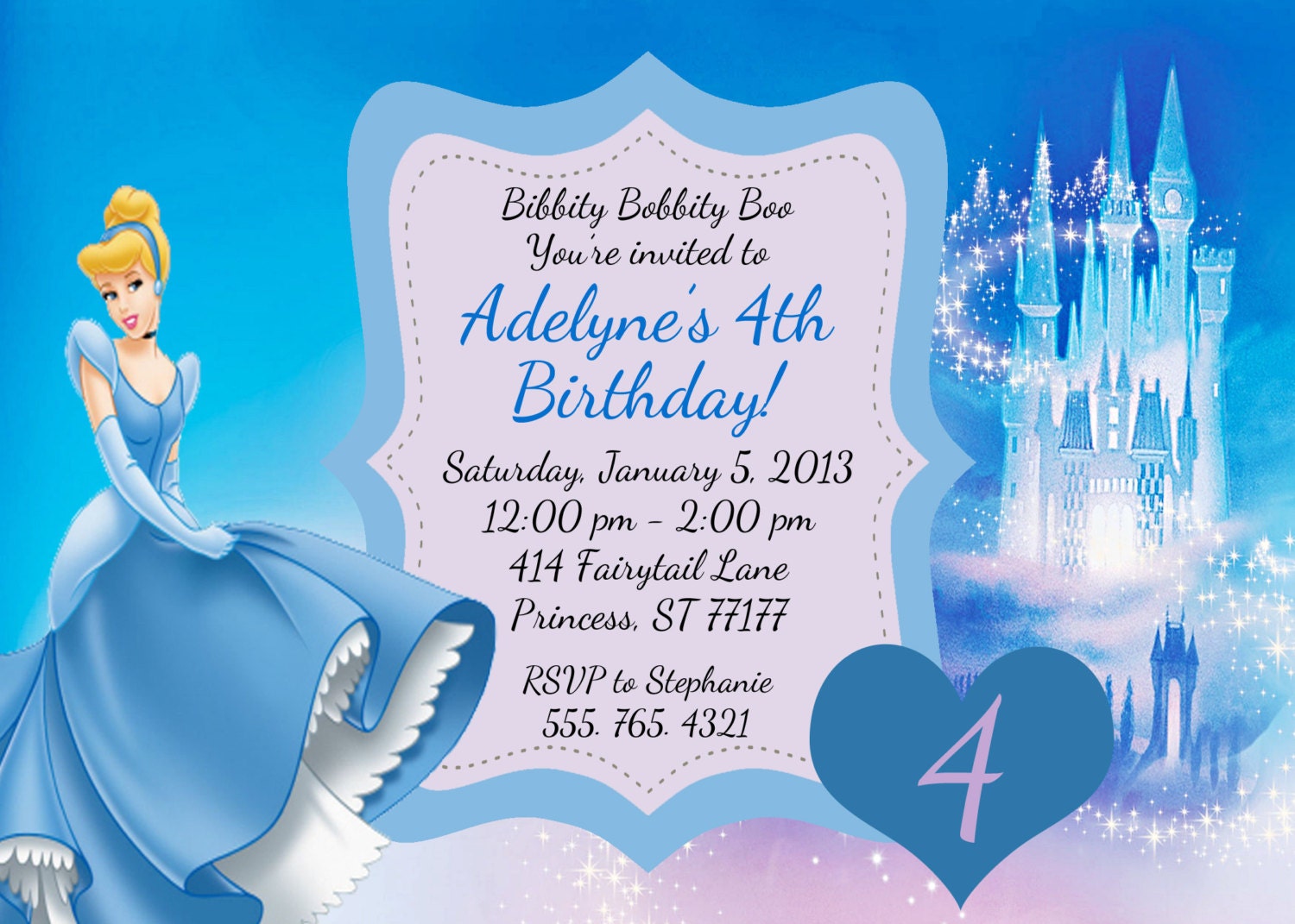 Cinderella Birthday Invitations 3