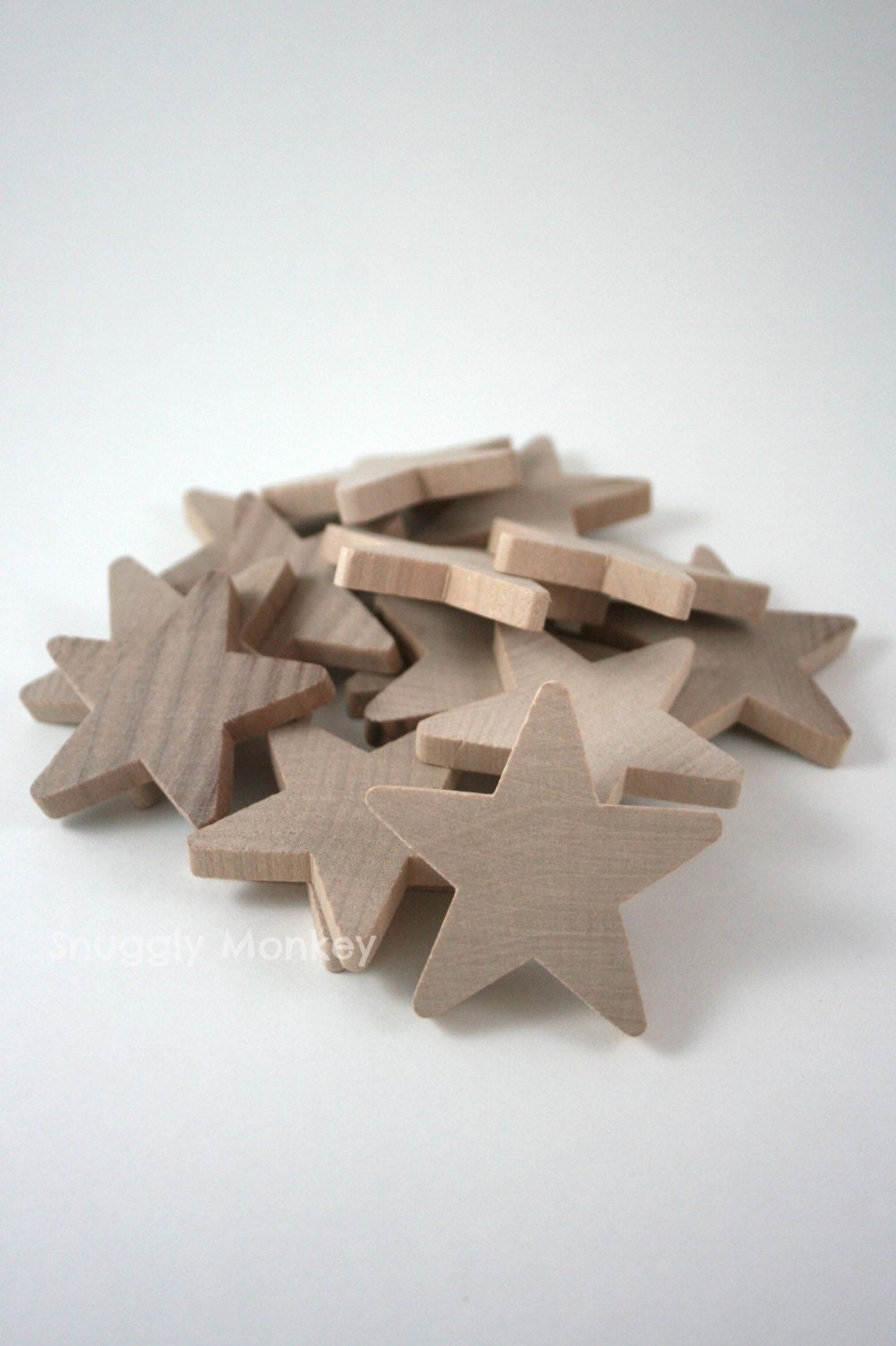 2 inch Wooden Stars 5 Pk Unfinished Wood Star