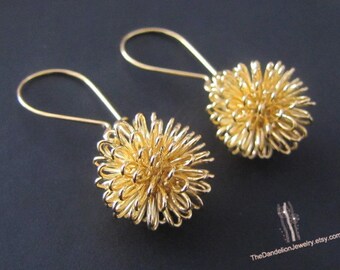 Dandelion Earrings, Dangle Earrings, Drop Earrings, Jewelry, Gift