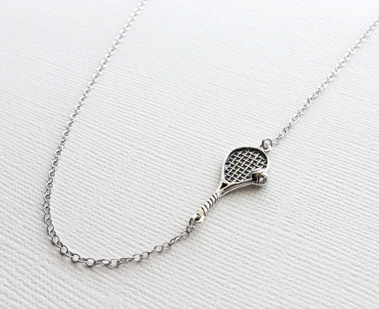 Tennis Racket Necklace in Sterling Silver Tennis Charm