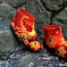 Felted Low shoes- Fairy Birds Khokhloma size EU 39