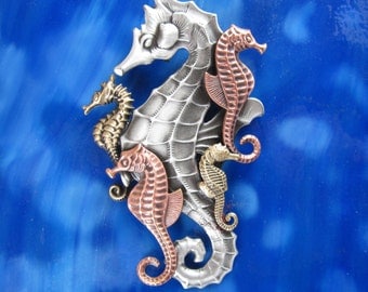 Seahorse Brooch- Seahorse Pendant- Seahorse Jewelry- Seahorse Necklace