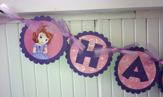 Sofia the First Banner Happy Birthday Banner by GabbyCatCreations