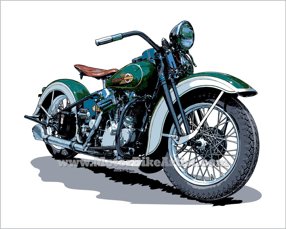 Vintage Motorcycle Drawing