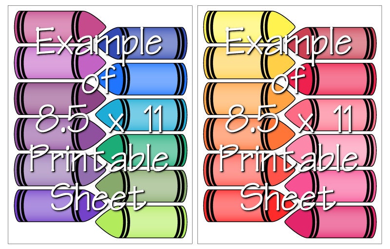 digital clipart colorful crayon labels printable crayola