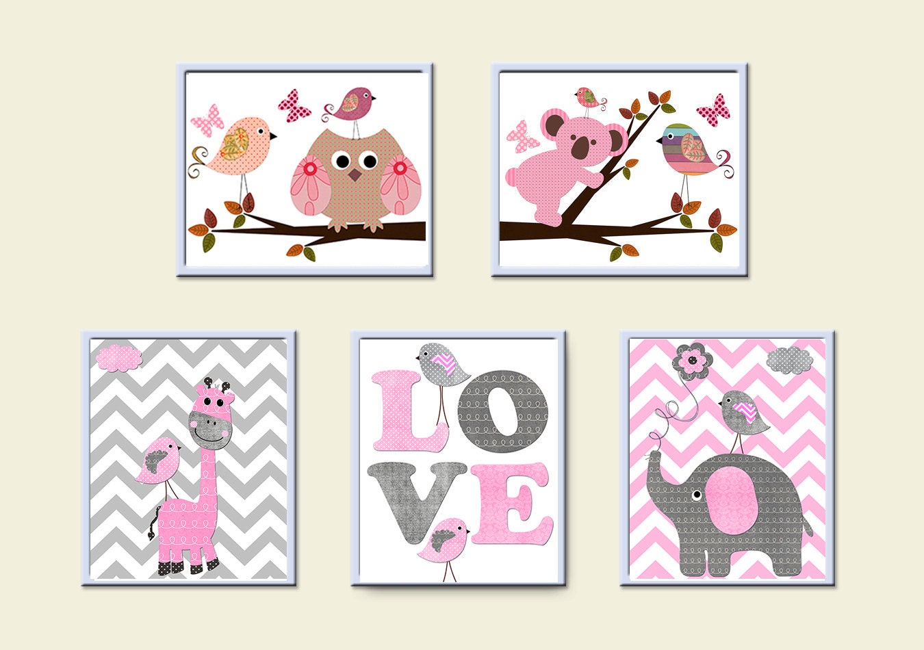 Baby Girl Nursery Art Print Childrens Wall Art by artbynataera