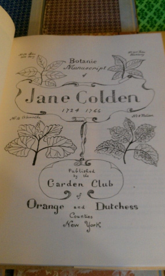 Vintage 1963 copy Botanic Manuscript of Jane Colden First