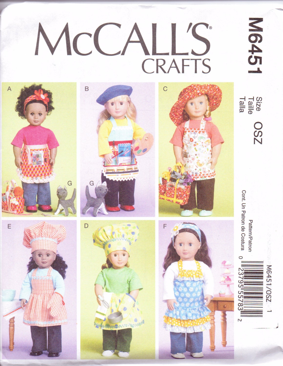 New McCalls Pattern doll clothes for 18 inch dolls American