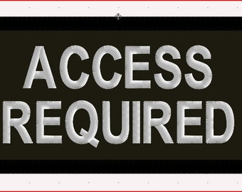 Access Required Service Dog Patch Black 2" x 4"