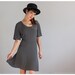 90s DOTTED MINI DRESS - Peter Pan Collar & Tiny Dots - Vintage Grunge Dress - small to medium