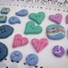 handmade buttons - blue, lavander, green, pink... - set of 20 - valentines gift