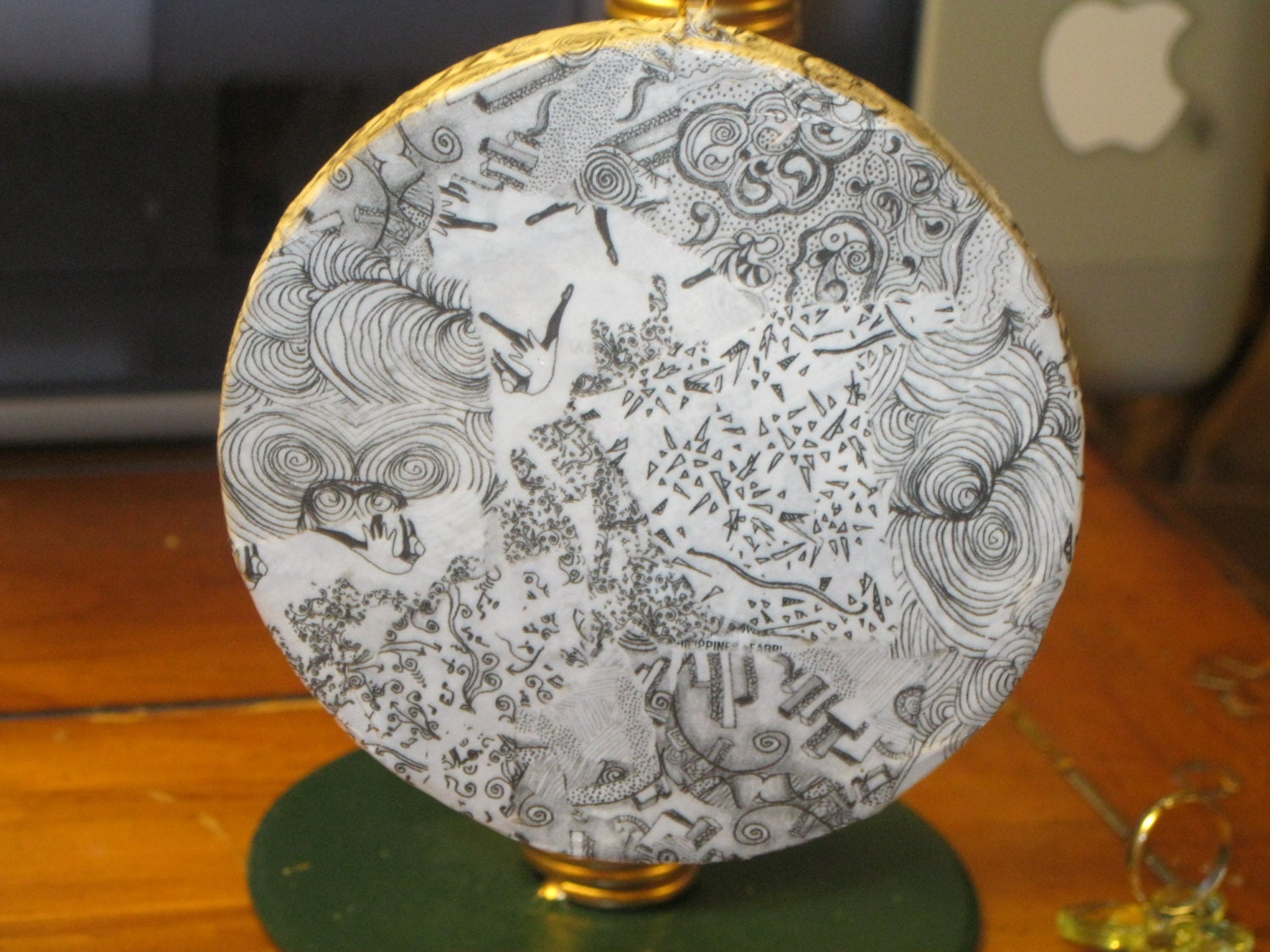 Black and White Origami Paper Decoupage Paper Mache by VioletVox